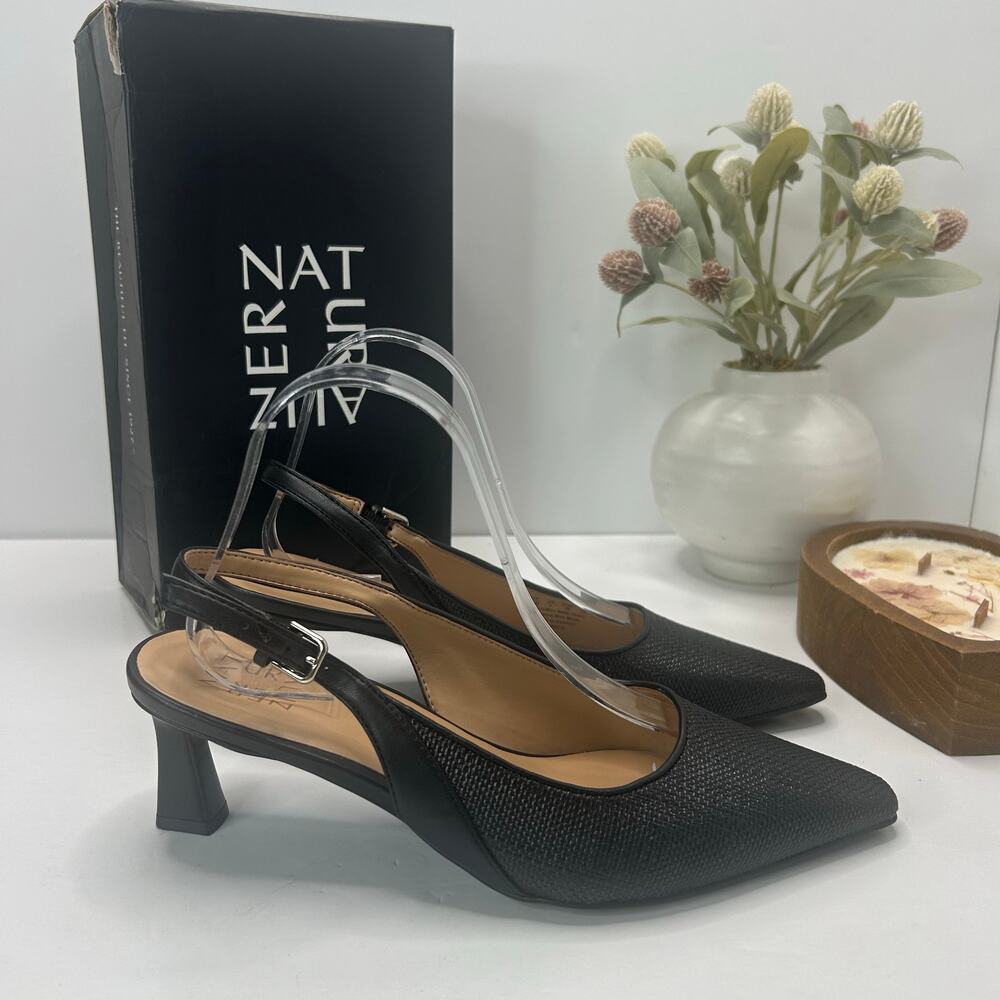 Naturalizer Tansy 2 Slingback Kitten Heel Pump Black Women 8.5 Wide Tried On